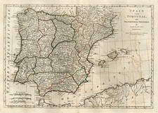 Europe, Spain, Portugal and Balearic Islands Map By Samuel Dunn