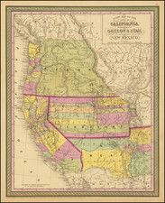 Southwest, Arizona, Utah, Nevada, New Mexico, Rocky Mountains, Idaho, Utah, Oregon, Washington and California Map By Thomas, Cowperthwait & Co.