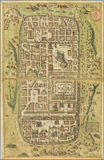 Ierusalem, et Suburbia eius, sicut Tempore Christi Floruit, cum Locis in quibus Christ Passus ... Descripta per Christianum Adrichom Delphum By Georg Braun  &  Frans Hogenberg