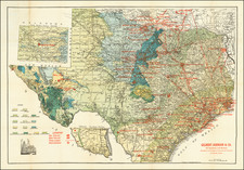 Texas and Geological Map By F.E. Gallup