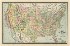 United States Map By George F. Cram