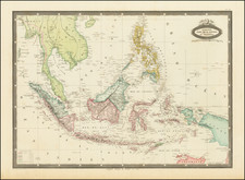 Southeast Asia, Philippines, Indonesia, Malaysia and Other Islands Map By F.A. Garnier