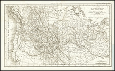 Nebraska, North Dakota, South Dakota, Colorado, Utah, Rocky Mountains, Colorado, Idaho, Montana, Utah, Wyoming, Oregon, Washington, California, Western Canada and British Columbia Map By Pierre Lapie