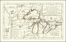 Midwest, Illinois, Michigan, Wisconsin, Canada and Western Canada Map By Vincenzo Maria Coronelli