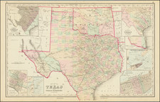 Texas and Oklahoma & Indian Territory Map By O.W. Gray