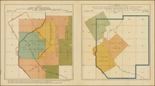 Map showing territorial growth of the City of Denver  [and]  Map of Denver, Auraria & Highland Townsites and present corporate limits of the City of Denver