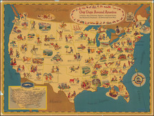 United States and Pictorial Maps Map By Greyhound Company  &  M. E. Bush