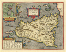 Sicily Map By Abraham Ortelius