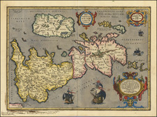 British Isles Map By Abraham Ortelius