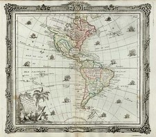 South America and America Map By Louis Brion de la Tour