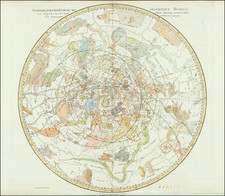 (Northern Celestial Hemisphere) Stereographischer Entwurf Des Gestirnten Himmel vom Nord pol . . . Hernn I Bode . . . By Franz Anton Schraembl / Johann Elert Bode