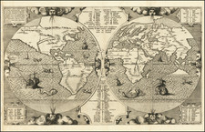 World and Australia Map By Benedictus Arias Montanus