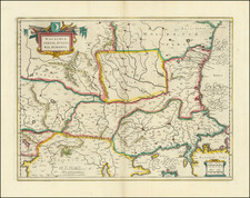 Walachia Servia, Bulgaria, Romania By Willem Janszoon Blaeu