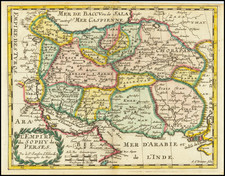 Central Asia & Caucasus and Middle East Map By Nicolas Sanson