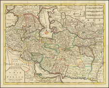 Central Asia & Caucasus and Persia & Iraq Map By Isaak Tirion