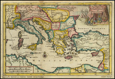 Turkey, Mediterranean, Middle East, Turkey & Asia Minor, Balearic Islands and Greece Map By Pieter van der Aa