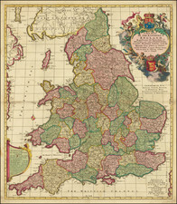 A New Mapp of the Kingdome of England, Representing the Princedome of Wales, and other Provinces, Cities, Market Towns, with the Roads from Town to Town. And the Number of reputed Miles between tehm, are given by Inspection without Scale or Compass.  