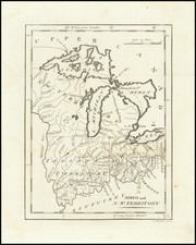 Illinois, Indiana, Ohio, Michigan and Wisconsin Map By Mathew Carey