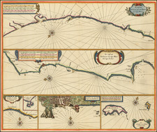 Portugal, North Africa and African Islands, including Madagascar Map By Pieter Goos