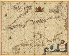 British Isles, England and France Map By Pieter Goos