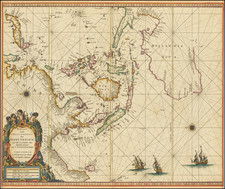 Indian Ocean, China, Southeast Asia and Australia Map By Pieter Goos