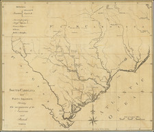 South Carolina and Parts Adjacent; Showing The Movements of the American and British Armies [from Ramsey's History of the Revolution in South Carolina] By David Ramsay