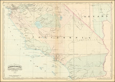 Nevada and California Map By Asher  &  Adams