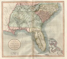 United States, South, Southeast and Caribbean Map By John Cary