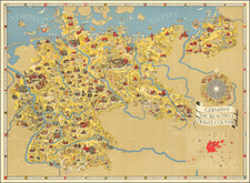 Pictorial Maps, World War II and Germany Map By Riemer