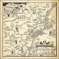 New England, New York State, Mid-Atlantic and Pictorial Maps Map By Carl Rose`