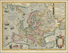 Europe Map By Jodocus Hondius
