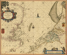 England, Netherlands and Belgium Map By Pieter Goos