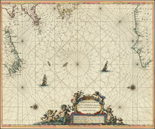 England, Ireland and Spain Map By Pieter Goos