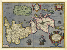 British Isles Map By Abraham Ortelius