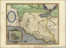 Northern Italy and Rome Map By Abraham Ortelius