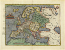 Europe Map By Abraham Ortelius