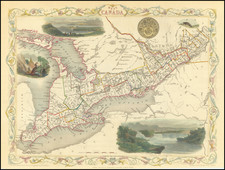 Eastern Canada and Western Canada Map By John Tallis