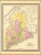 Maine Map By Samuel Augustus Mitchell