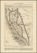 Carte de la Californie. - D'apres M. de Mofras  (and early view of Monterey)