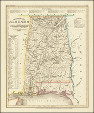 Neueste Karte von Alabama . . . 1845 By Joseph Meyer  &  Carl Radefeld