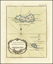 Azores Map By Jacques Nicolas Bellin