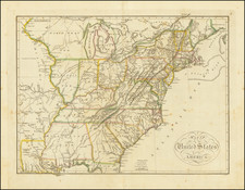 United States Map By Mathew Carey