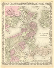 Map of Boston And Adjacent Cities By G.W.  & C.B. Colton