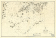 China and Hong Kong Map By British Admiralty