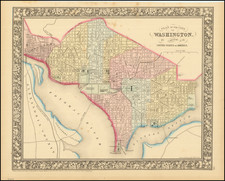 Washington, D.C. Map By Samuel Augustus Mitchell Jr.