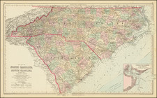 North Carolina and South Carolina Map By O.W. Gray