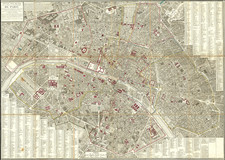 Nouveau Plan Routier de la Ville et Faubourgs de Paris ou se trouvent tous les changements augmentations et embellissements operes jusqu'a ce jour divise en 12 arrondissemens municpauxe ou mairiers et sudvisies en 48 quartiers . . .   By V.N.F. Godet