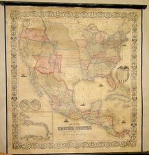 United States and Mexico Map By Ensign, Bridgeman & Fanning