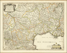 Grand Sud-Ouest and Sud et Alpes Française Map By Nicolas Sanson