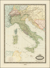 Italie Limites En 1861 By F.A. Garnier